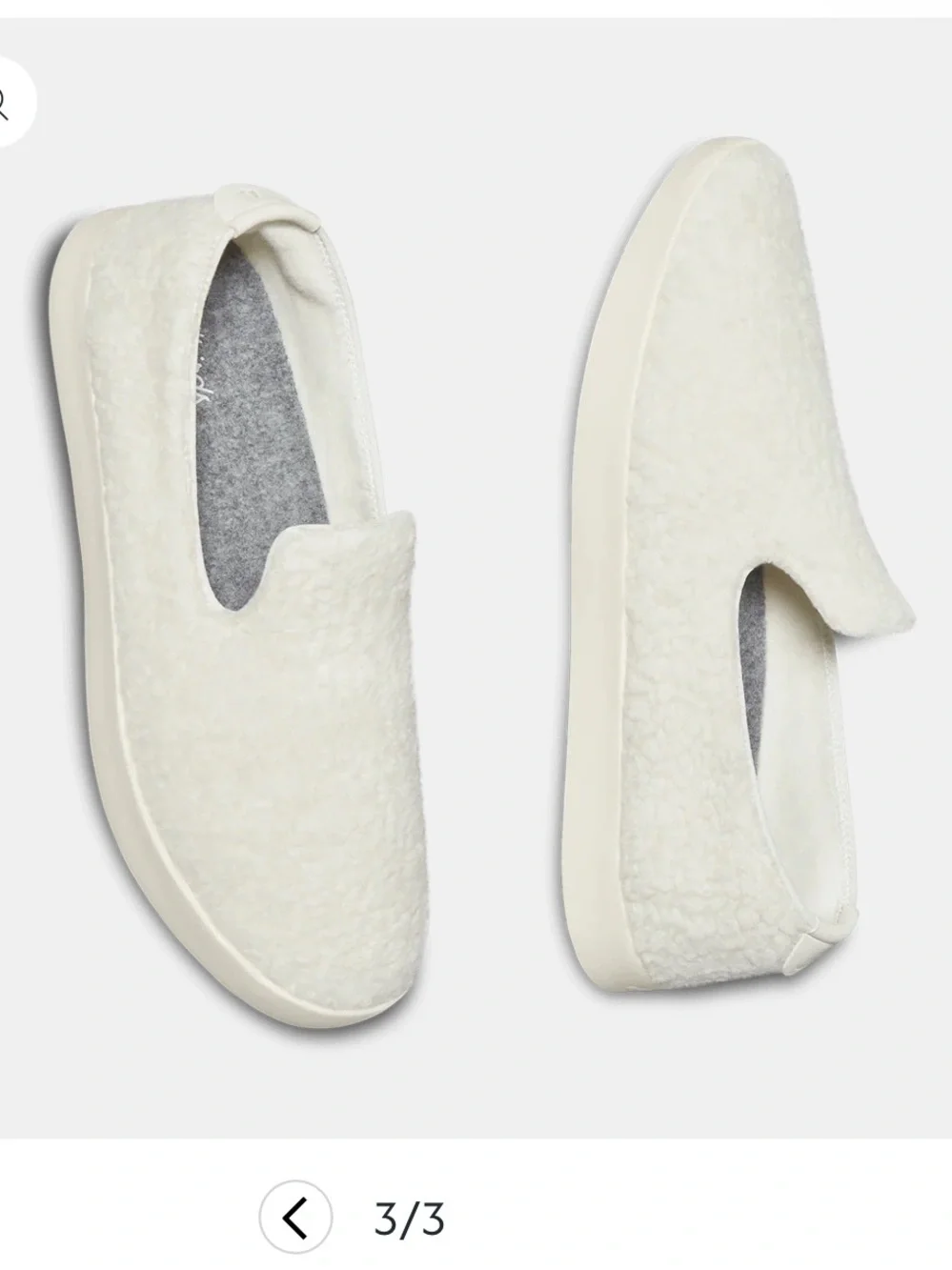 allbirds Men's Wool Lounger Fluffs Cream Fuzzy Slip-On Lounge Shoes Sz 9